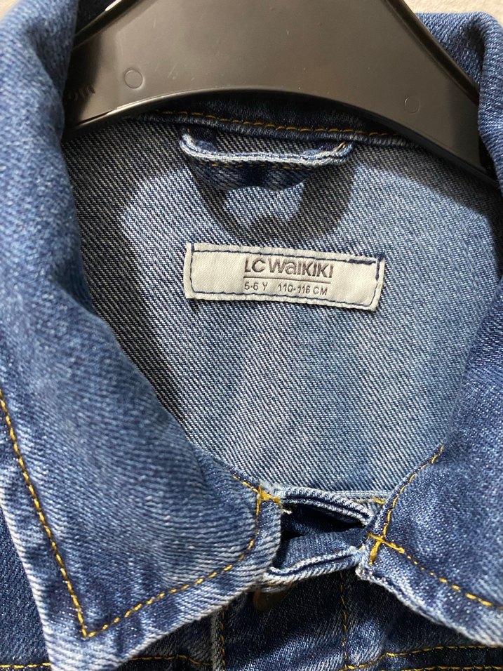 Erkek çocuk Düğmeli Mavi Denim Ceket - Görsel 2