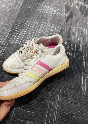 Beyaz Kadın Spor Ayakkabı Pastel Şeritli - Görsel 3