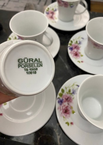 Çiçek Desenli Pastel Beyaz 5'li Fincan Seti - Görsel 4