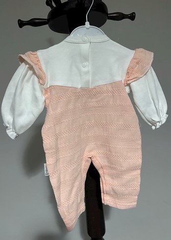 Pudra Örgü Desenli Bebek Kız Tulum - Görsel 4