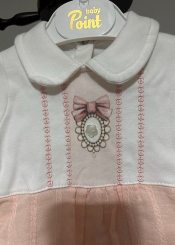 Pudra Nakışlı Bebek Kız Tulum - Görsel 2