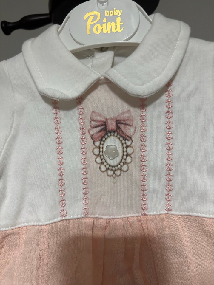 Pudra Nakışlı Bebek Kız Tulum - Görsel 2