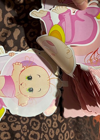 Pembe Hoş Geldin Bebeğim Parti Süsü - Görsel 5