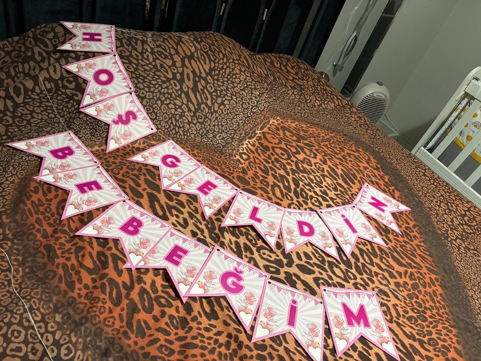 Pembe Hoş Geldin Bebeğim Parti Süsü - Görsel 2