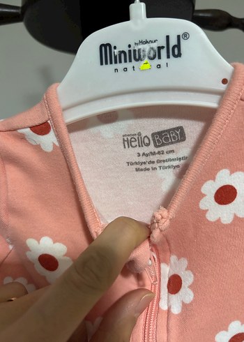 Çiçek Baskılı Pembe Bebek Tulum - Görsel 2