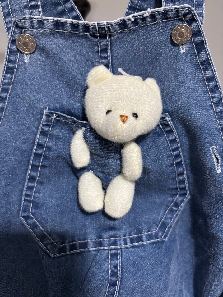 Mavi Denim Kız Çocuk Askılı Tulum - Görsel 2