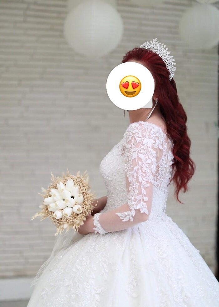 ACİL dantelli prenses gelinlik - Görsel 3