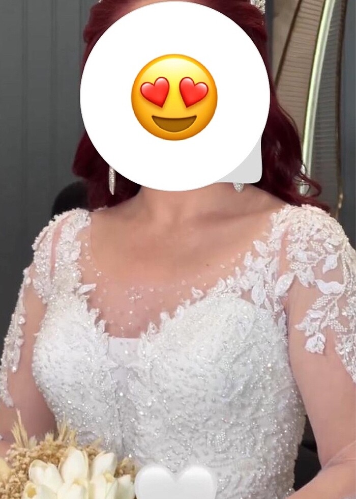 ACİL dantelli prenses gelinlik - Görsel 2