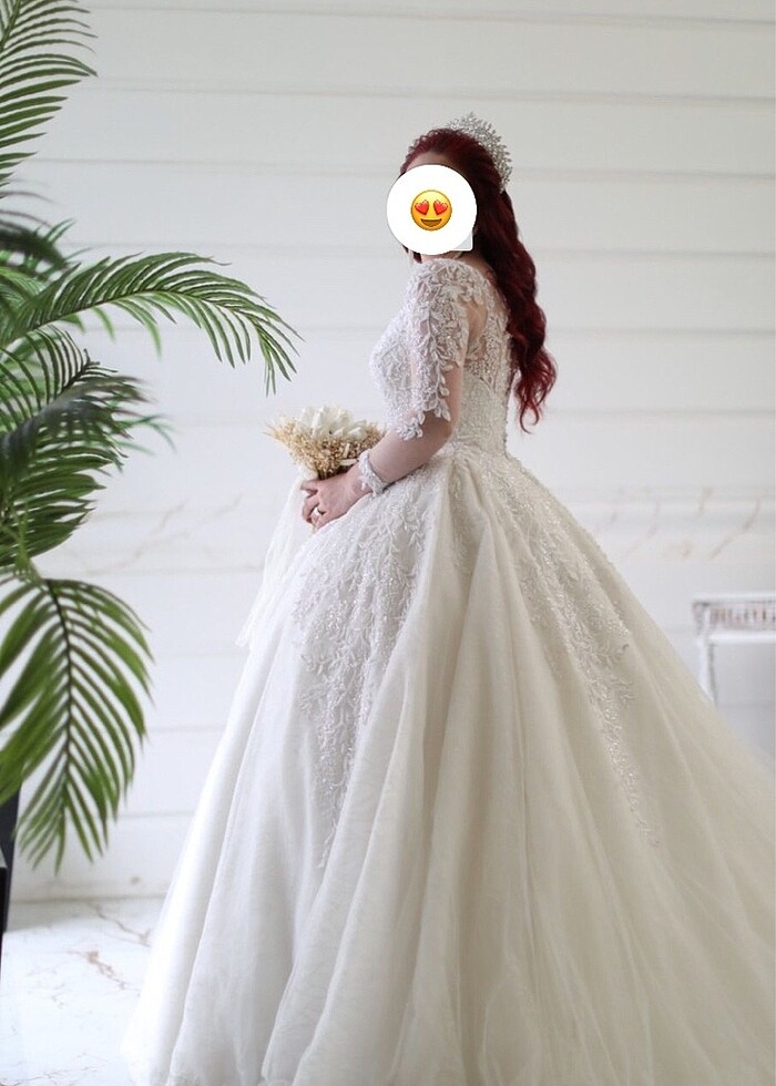 ACİL dantelli prenses gelinlik - Görsel 5