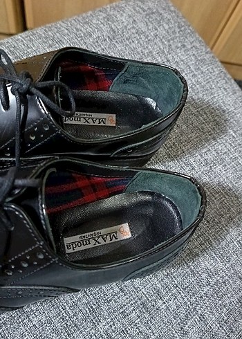 Klasik Siyah unisex Deri Ayakkabı - Görsel 4