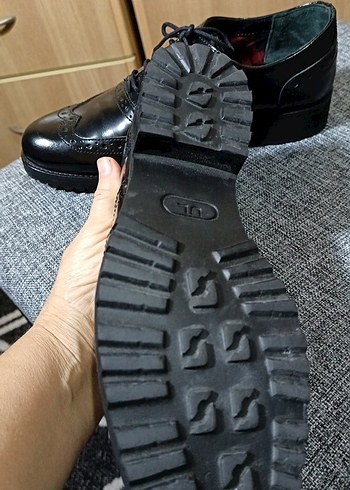 Klasik Siyah unisex Deri Ayakkabı - Görsel 5