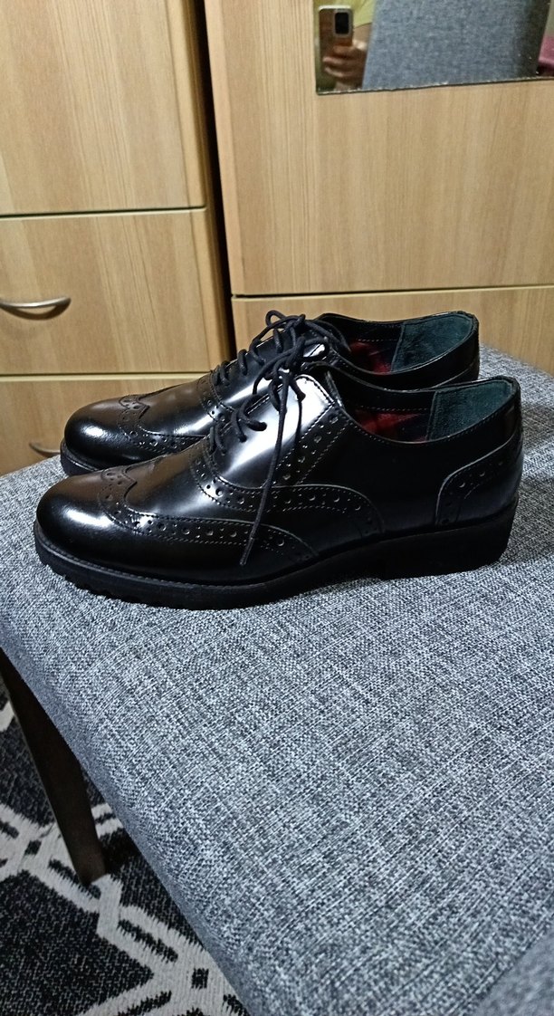 Klasik Siyah unisex Deri Ayakkabı - Görsel 2