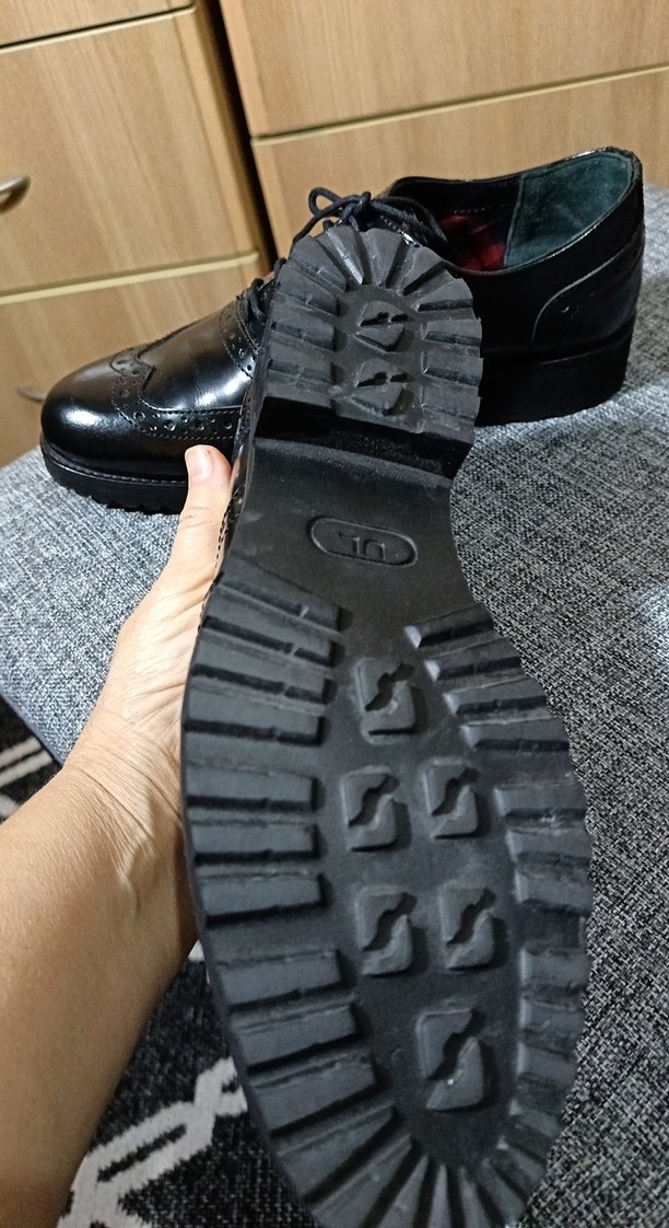 Klasik Siyah unisex Deri Ayakkabı - Görsel 5