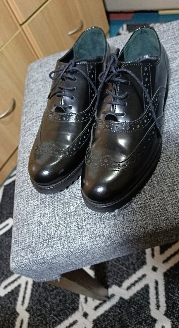 Klasik Siyah unisex Deri Ayakkabı - Görsel 3