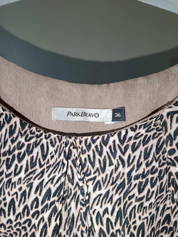 Gri Zebra Desenli Salaş Midi Elbise - Görsel 2