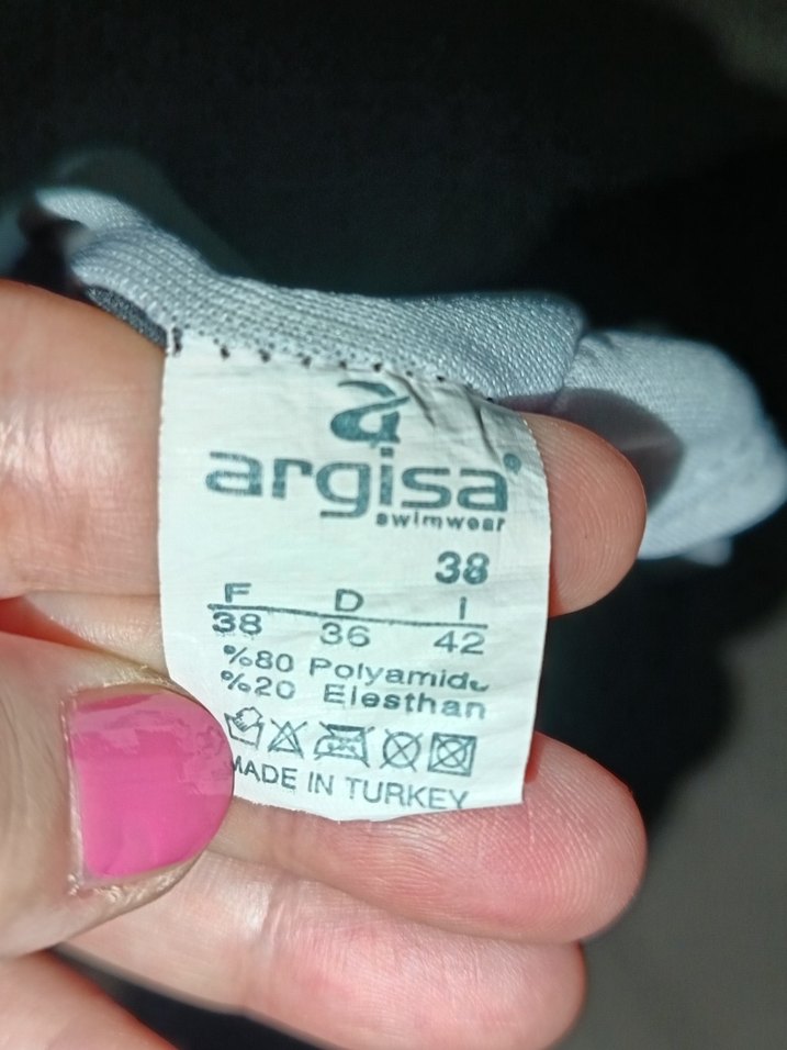 Puantiye Desenli V Yaka Siyah Mayo - Görsel 4