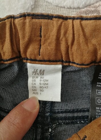9-12 Ay Beden H&M Bebek Kadife Pantolon