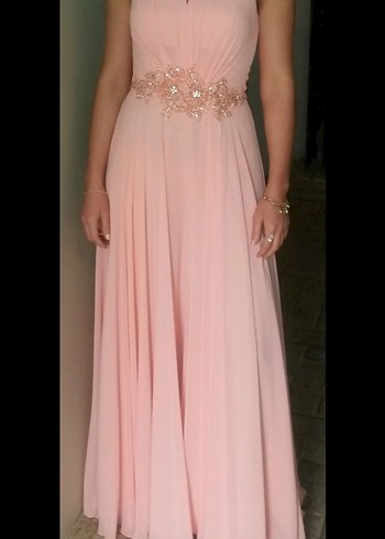 Nakışlı Uzun Abiye Elbise - Görsel 5