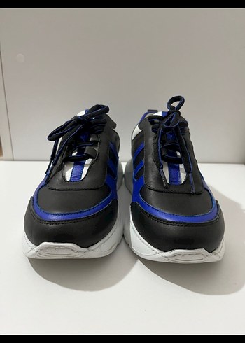 Lacivert Çizgili Stiletto Topuklu Kadın Spor Ayakkabı - Görsel 2