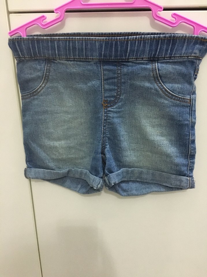 Kız Çocuk Elastik Bel Denim Şort - Görsel 5