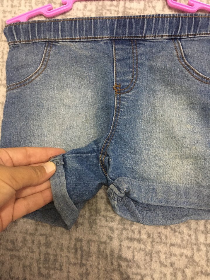 Kız Çocuk Elastik Bel Denim Şort - Görsel 4