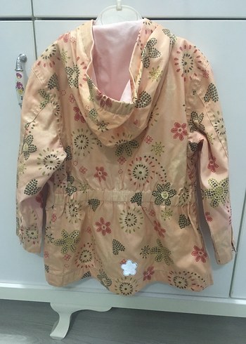 Pembe Çiçek Desenli Kız Yağmurluk - Görsel 2