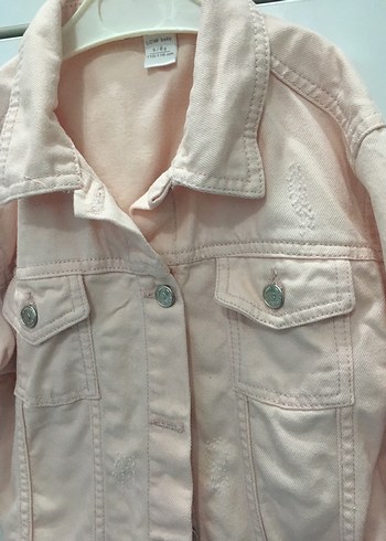 Kız Çocuk Pembe Denim Ceket - Görsel 3