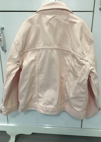 Kız Çocuk Pembe Denim Ceket - Görsel 2