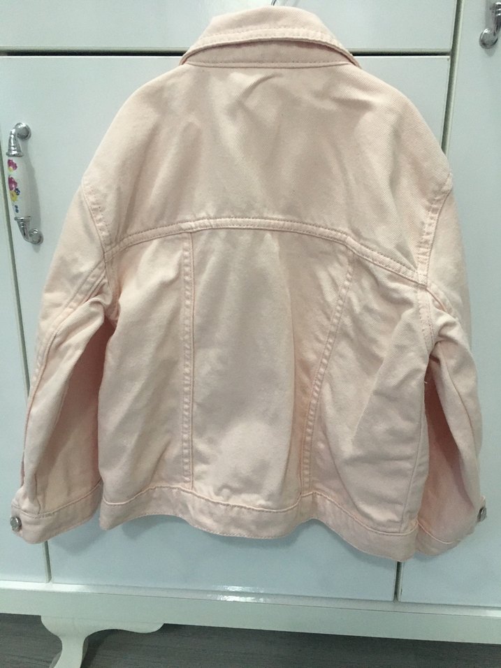 Kız Çocuk Pembe Denim Ceket - Görsel 2