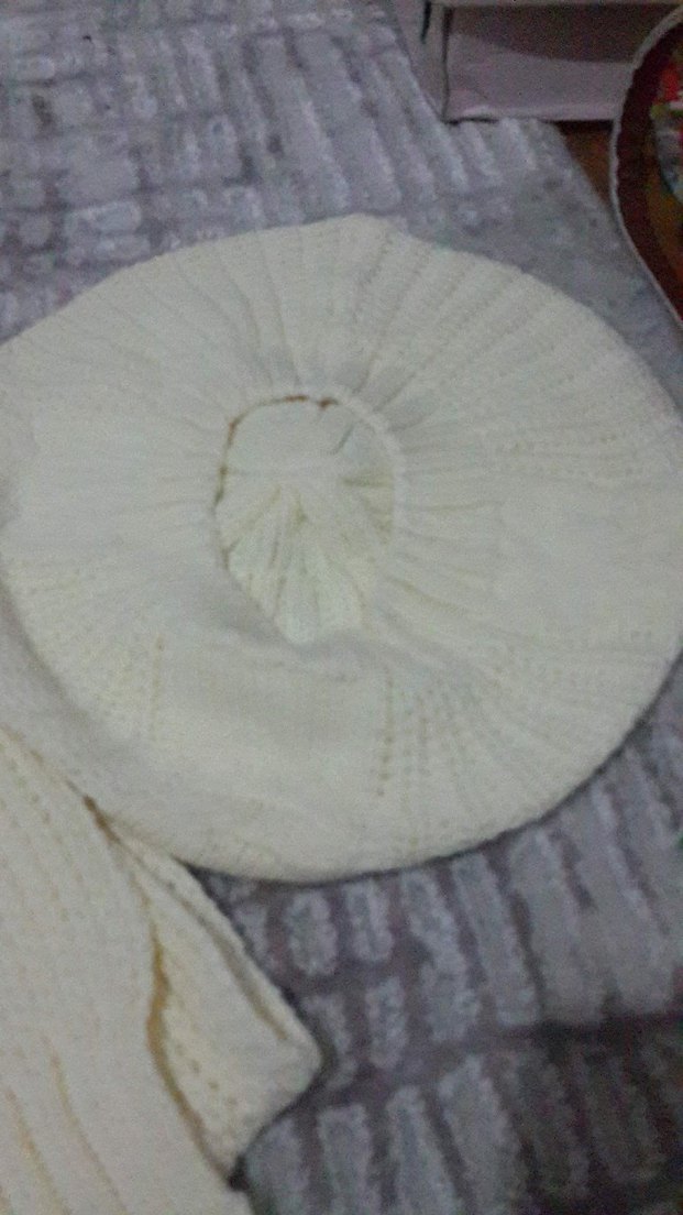 Beyaz Örgü Kadın Eldiveni ve Bere Seti - Görsel 2