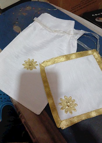 Beyaz ve Altın Detaylı kokteyl peçete - Görsel 6