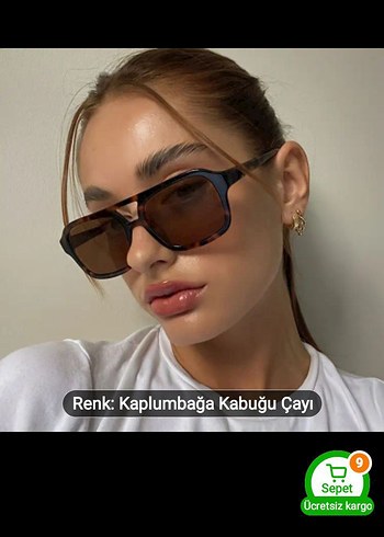 Kahverengi Parlak Street Style Kadın Güneş Gözlüğü