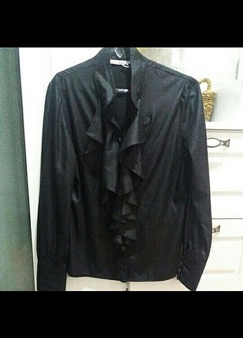 Tekbir Siyah deri mat görünümlü gömlek
