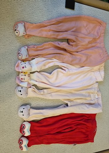 Kız bebek Renkli Pamuklu Pijama Altları Çıngıraklı