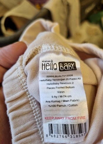 HelloBaby 7 adet unisex bebek patikli pijama alt