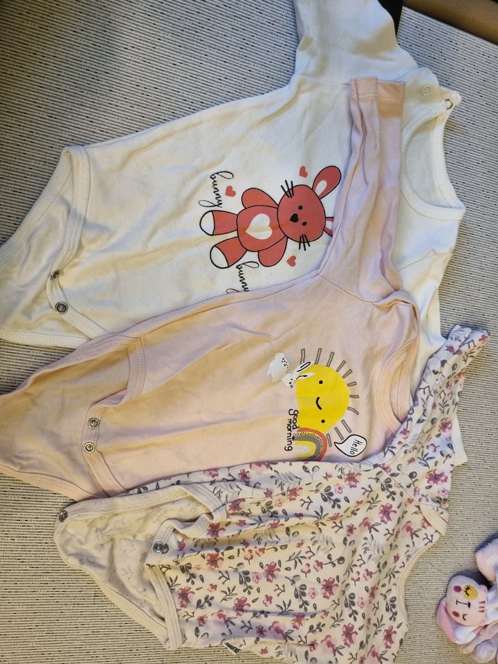 Uzun Kollu, Düğmeli Bebek Kız Body Seti - Görsel 2