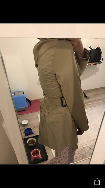 m Beden camel Renk Koton trençkot