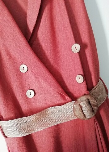 42 Beden Vintage Sonbaharlık Günlük Elbise