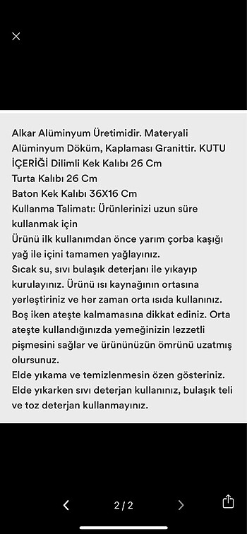 Karaca Kek kalıbı