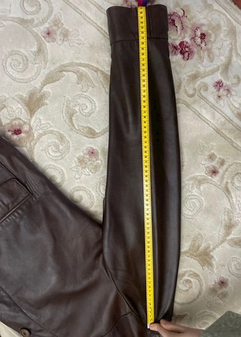 Düğmeli Kahverengi Deri Erkek Ceket - Görsel 2