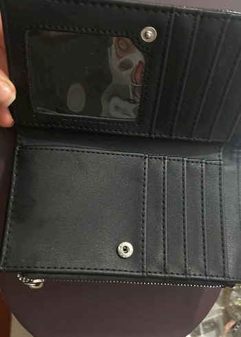 Stradivarius Siyah Yılan Desenli Fermuarlı Cüzdan - Görsel 2