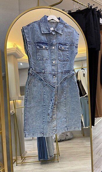 Levure kısa kot elbise jean denim 38 beden