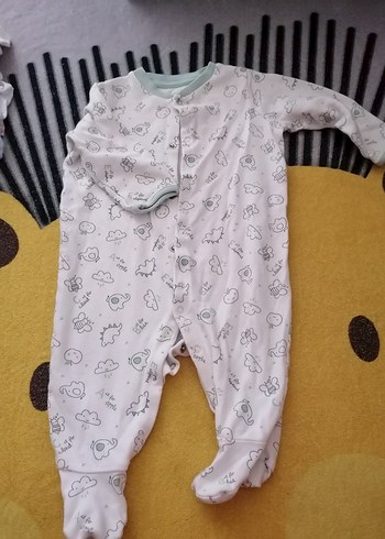 Beyaz Uzun Kollu Baskılı Erkek Bebek Body - Görsel 5