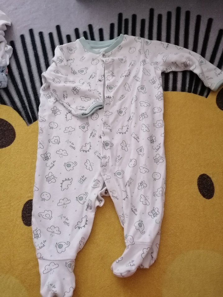 Beyaz Uzun Kollu Baskılı Erkek Bebek Body - Görsel 5