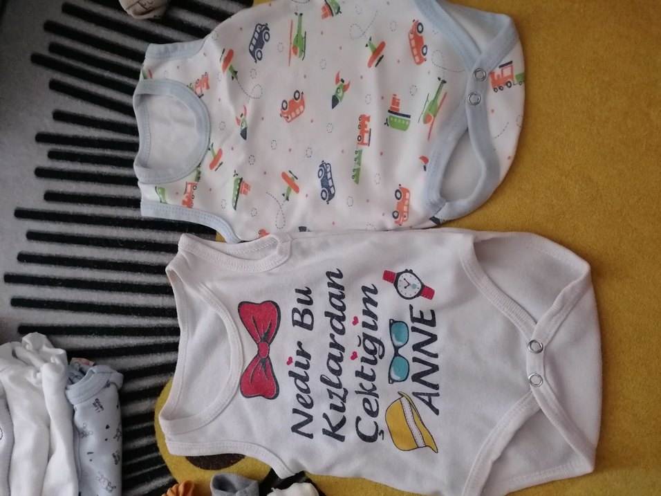 Beyaz Uzun Kollu Baskılı Erkek Bebek Body - Görsel 4