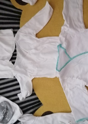 Beyaz Baskılı Pamuklu Erkek Bebek Atlet - Görsel 3