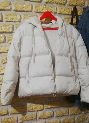 Kadın Şişme Beyaz Mont