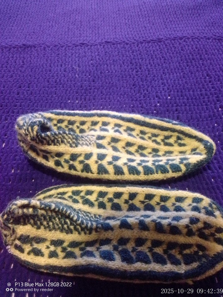 Pembe Nakışlı Kız Örgü Ev Terliği - Görsel 4