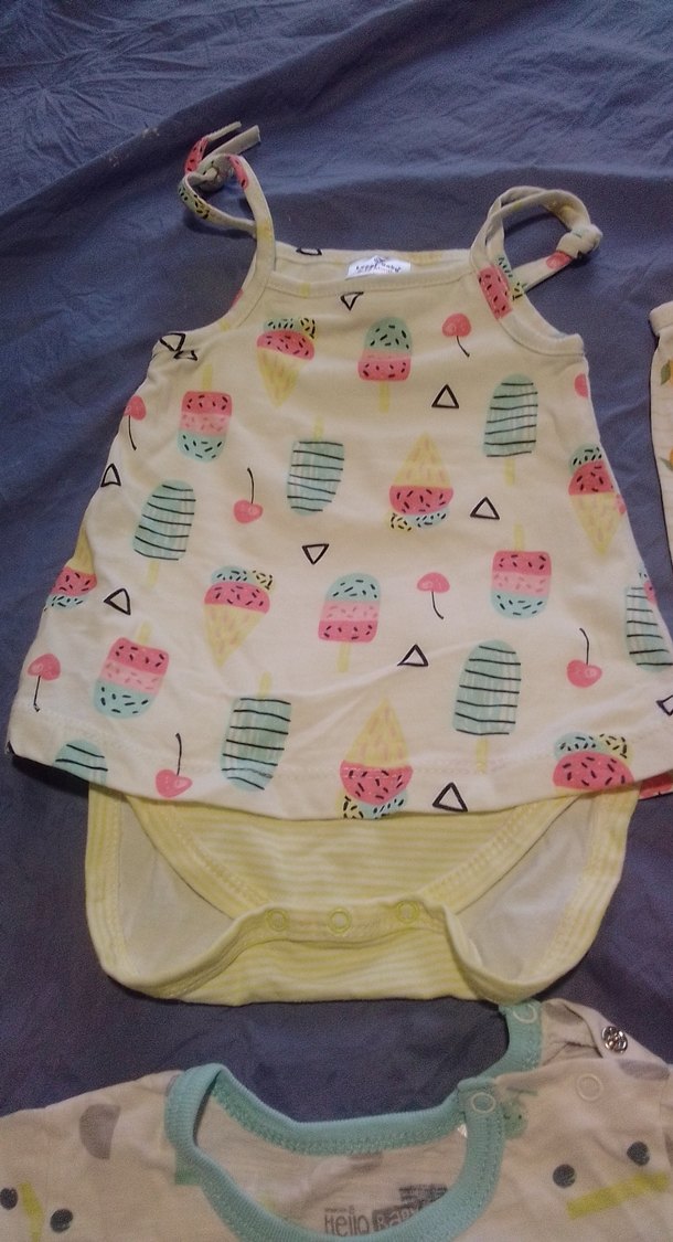 Bebek Kız Çocuk Kolsuz ve Kısa Kollu Body Seti - Görsel 2