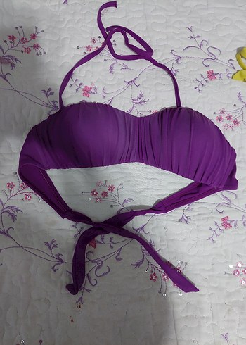 Penti Penti Katlı Mor, Sarı ve Lila Bikini Üstleri